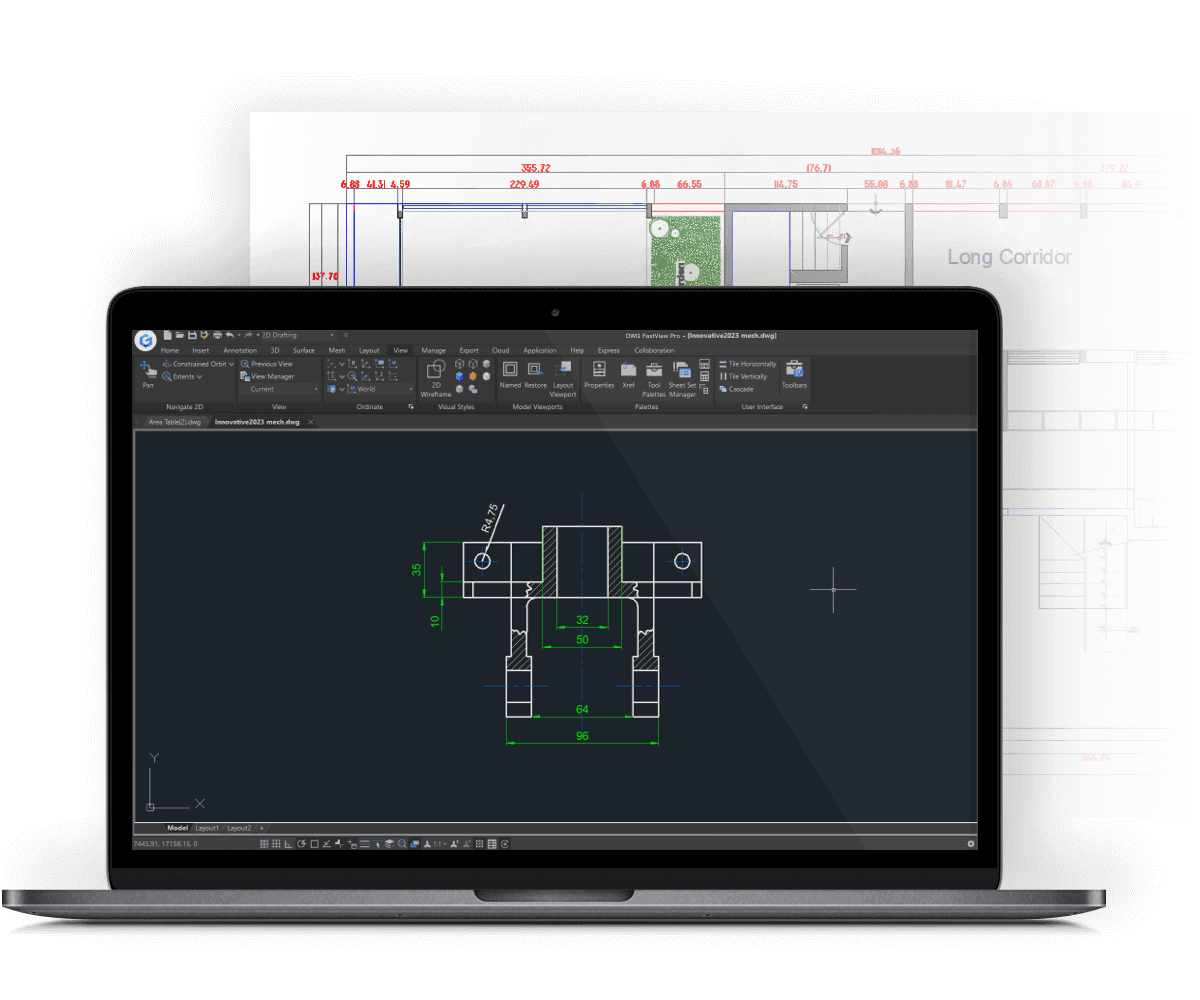 DWG FastView Pro: CAD drawing software interface example