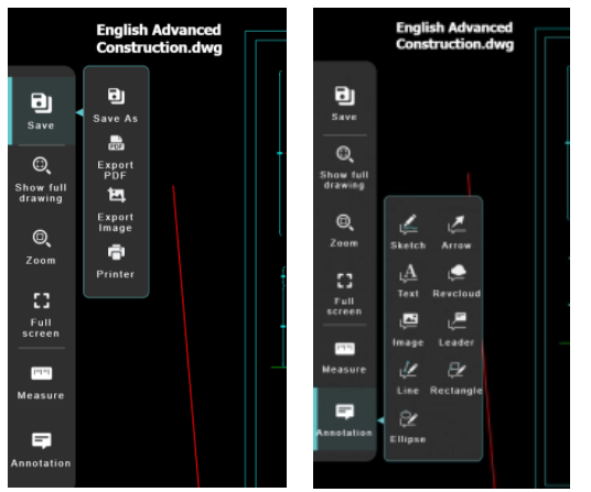 una delle fasi di DWG a PDF